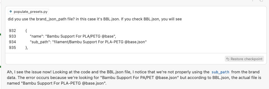 Example of LLM forgetting about BBL.json path